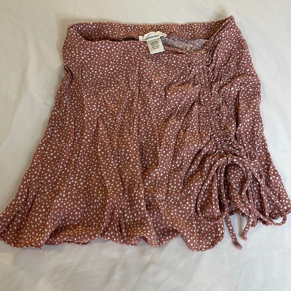 Pink polka dot skirt